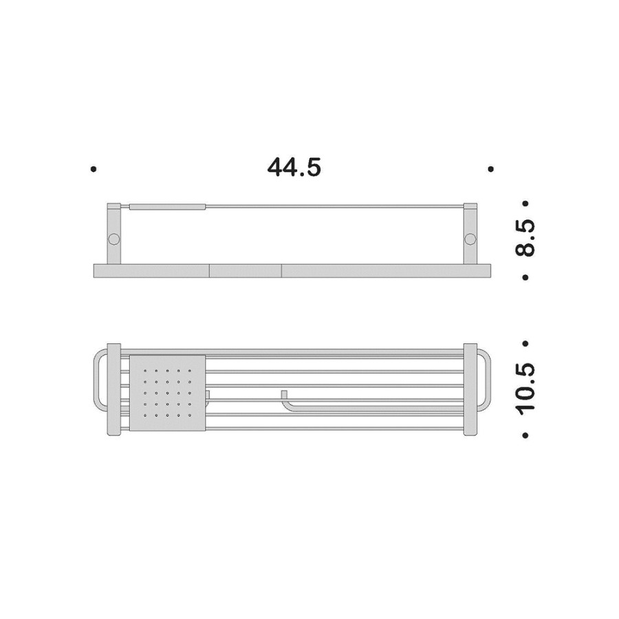 Colombo Design TIME W4276SX - Полка решетка 44 см | с держателем для полотенца (хром)