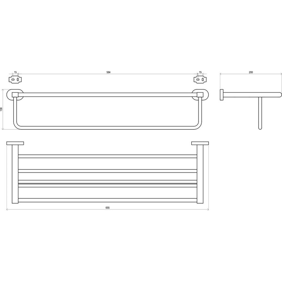 Ravak Chrome CR 330.00 X07P194 Полка для полотенец 655 мм (хром)