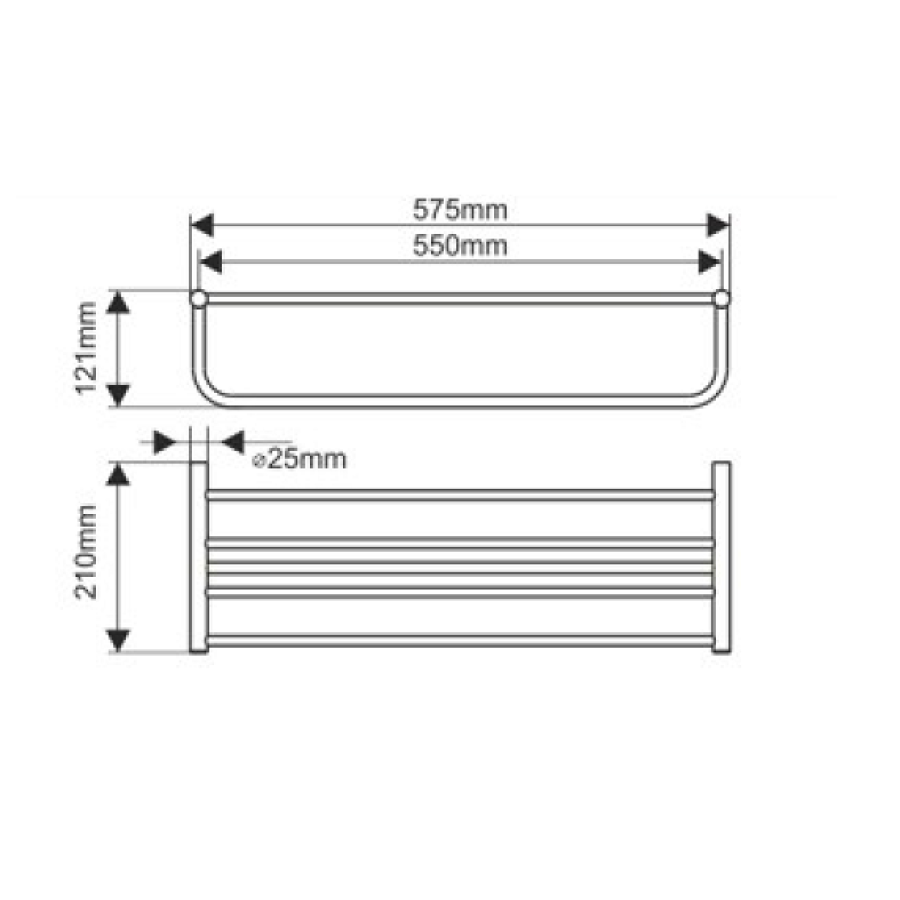MELANA MLN-865003 Полка для полотенец 575 мм