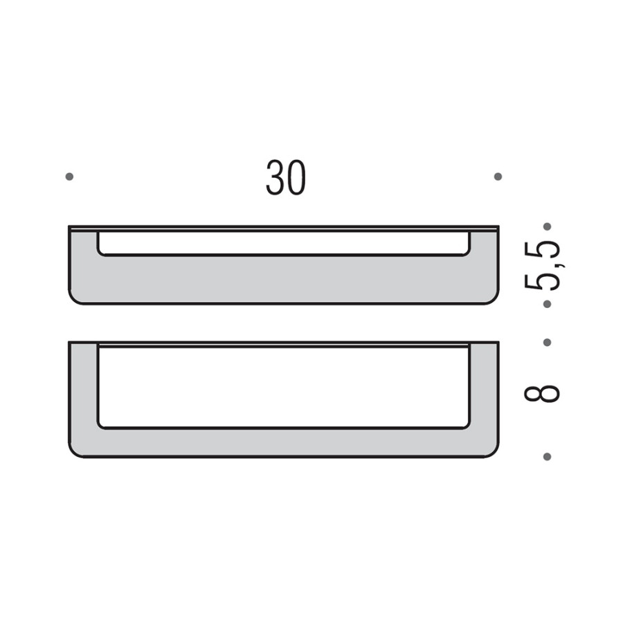 Colombo Design OVER B7009- Держатель для полотенца 30 см (нержавеющая сталь)