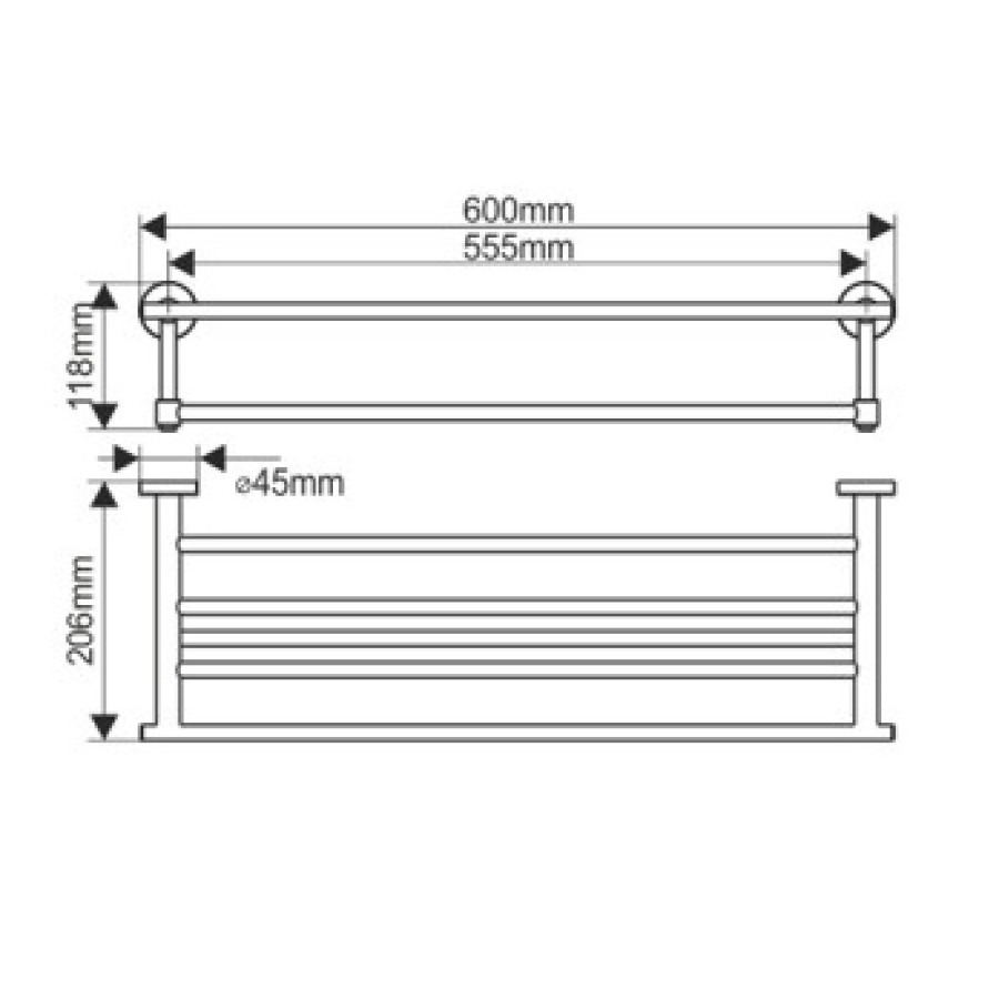 MELANA MLN-861003 Полка для полотенец 600 мм