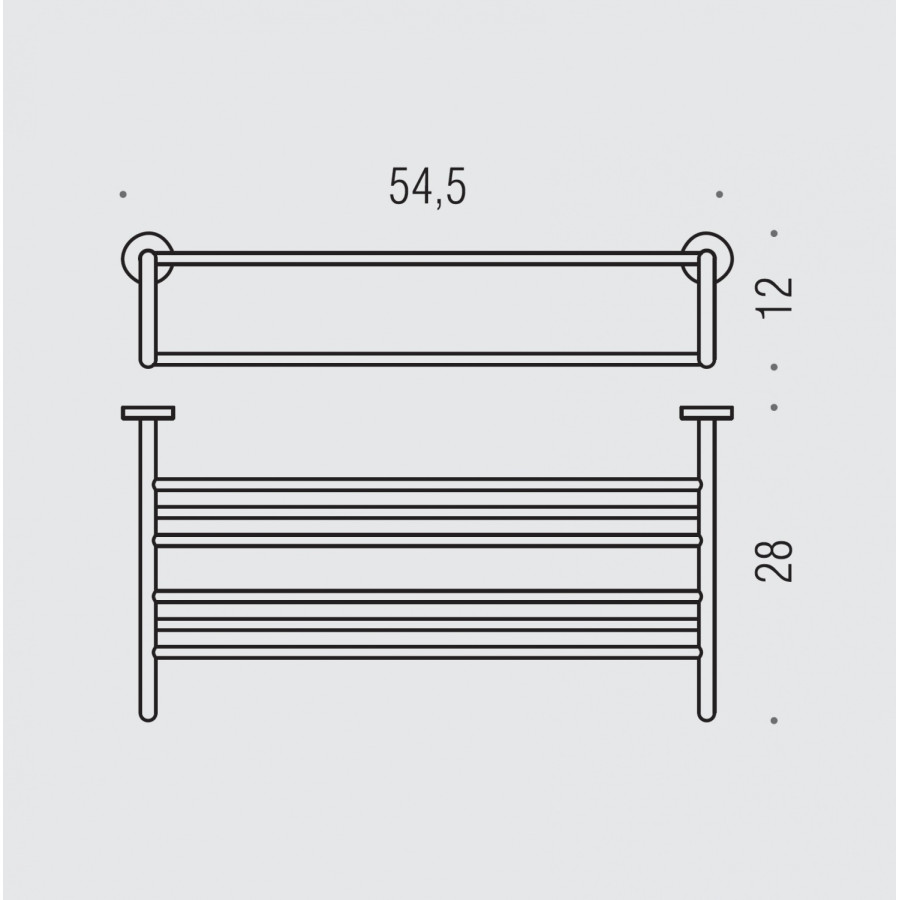 Colombo Design BASIC B2787 Держатель для полотенца - полка (хром)