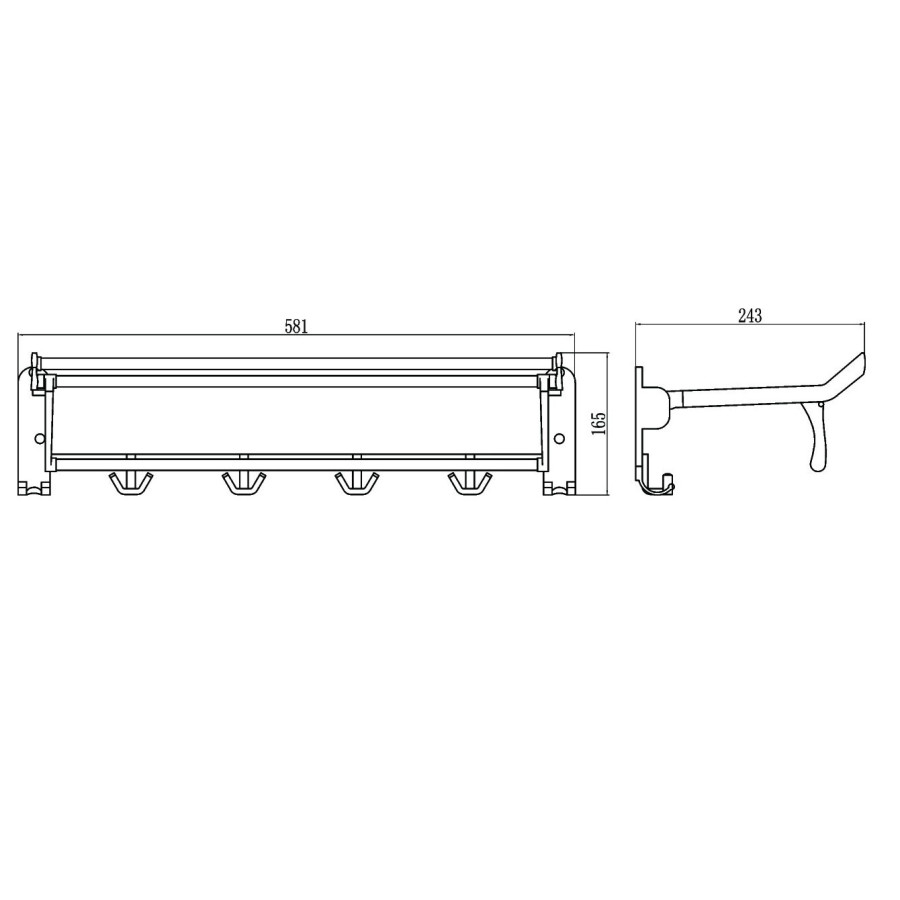 Savol S-008099 Полка для полотенец откидная 600 мм (хром)