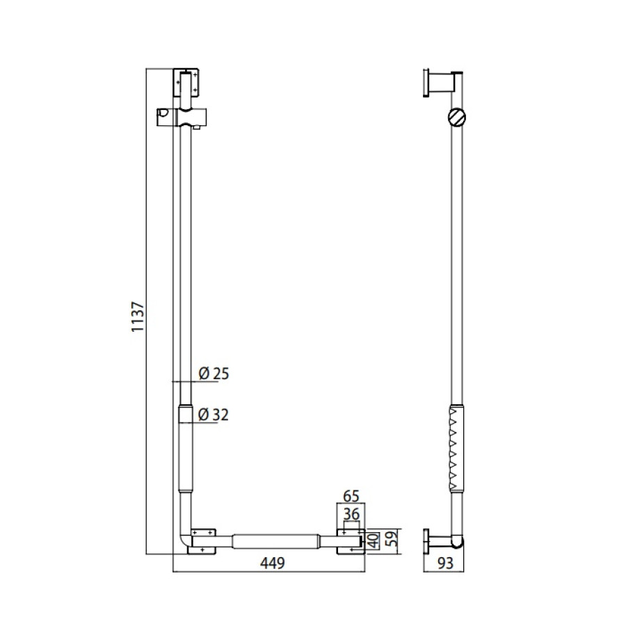 Emco System2 3570 212 09 Душевая штанга с поручнем