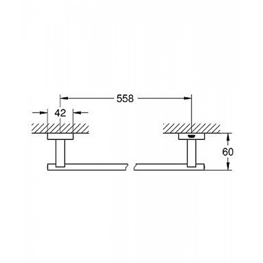 GROHE Essentials Cube 40509001 - Держатель для полотенца 55 см (хром)