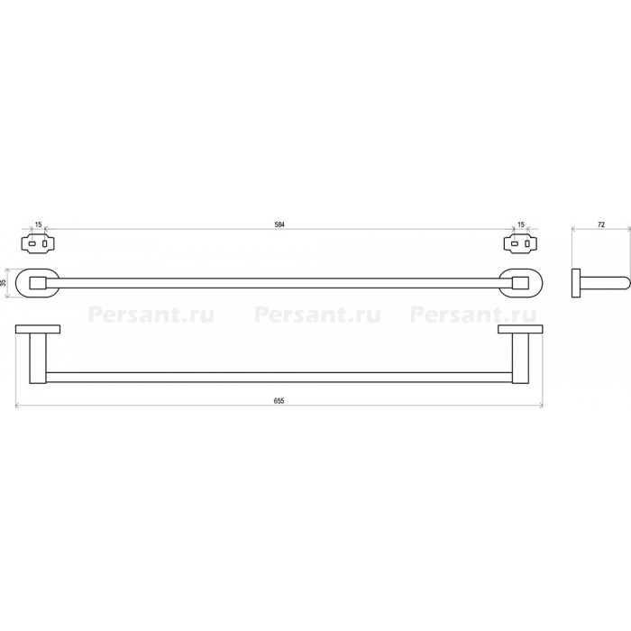 Ravak Chrome CR 310.00 X07P192 Держатель для полотенца 655 мм (хром)