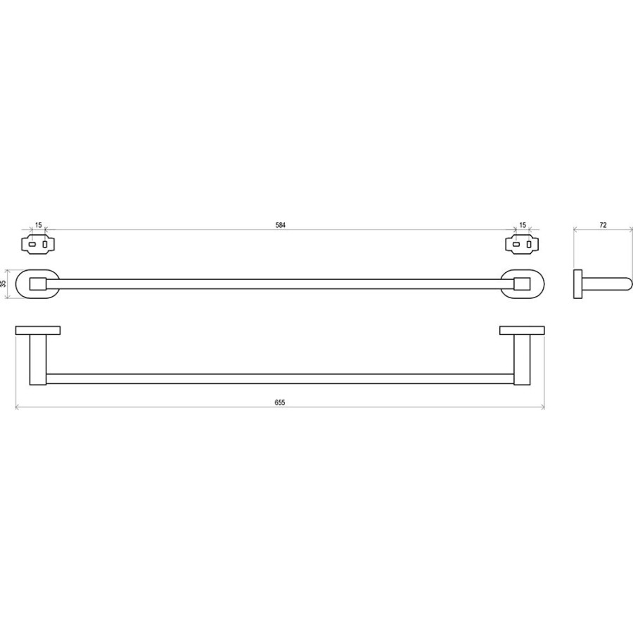 Ravak Chrome CR 310.00 X07P192 Держатель для полотенца 655 мм (хром)