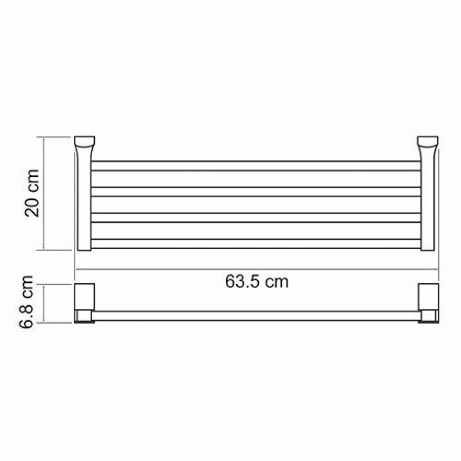 WasserKRAFT Leine K-5011 Полка для полотенец 635 мм (хром)