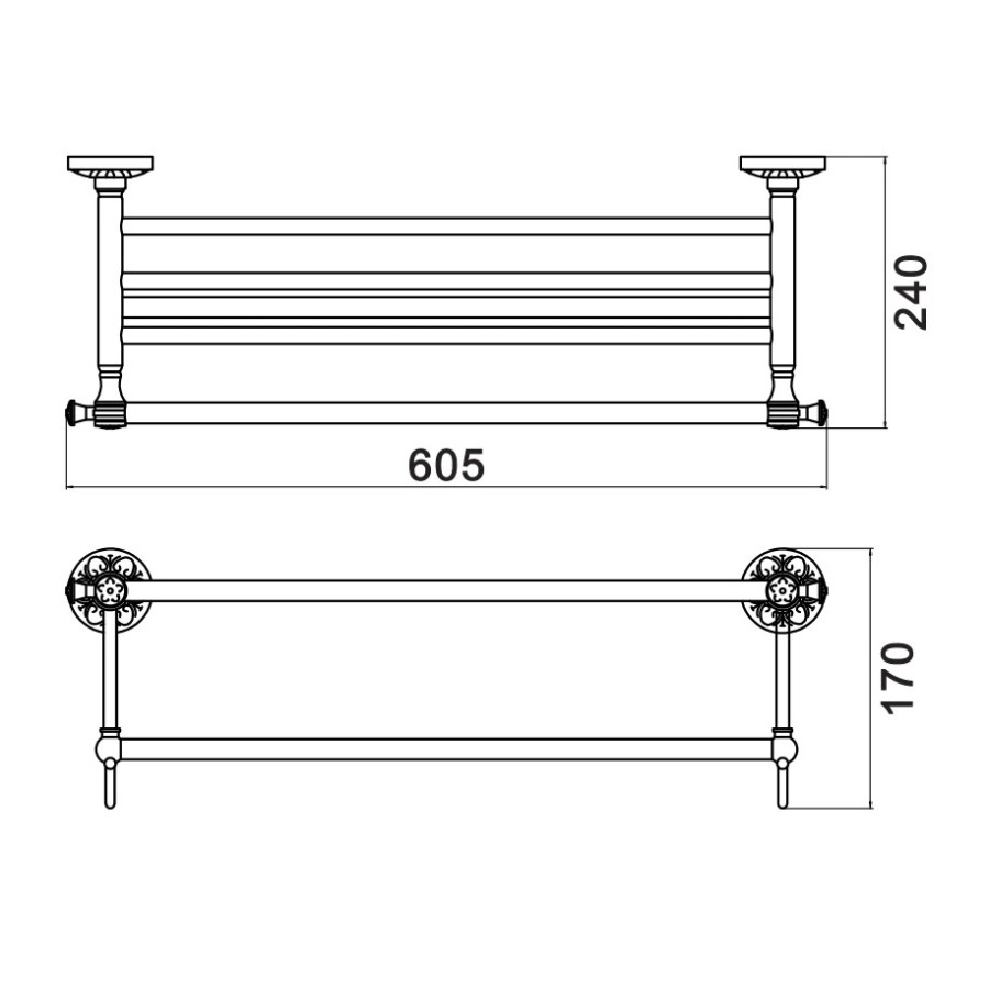 Savol Серия 58C S-005844C Полка для полотенец 605 мм (бронза)