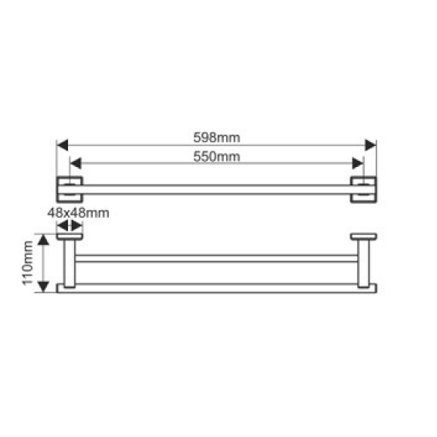 MELANA MLN-862002 Держатель полотенца двойной 598 мм