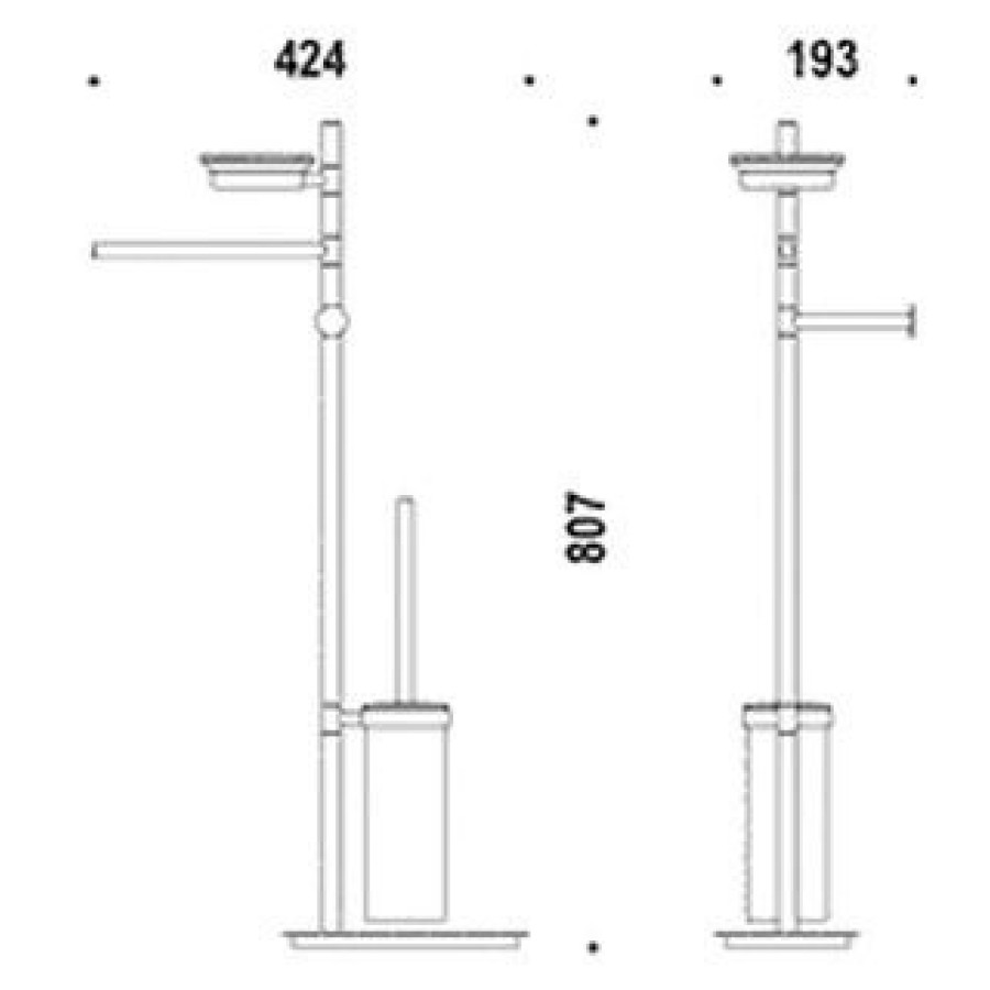 Colombo Square B9903 Стойка 80,7 см (хром)