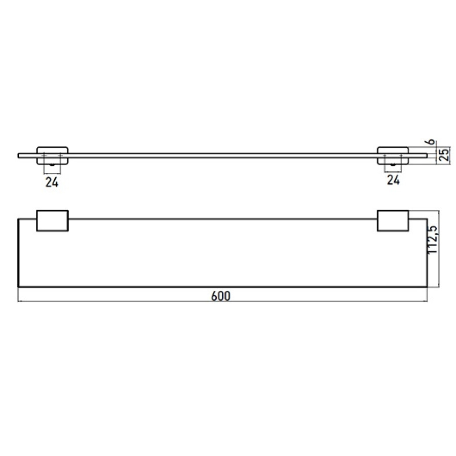 Emco Loft 0510 001 60 Полка стеклянная 600 мм