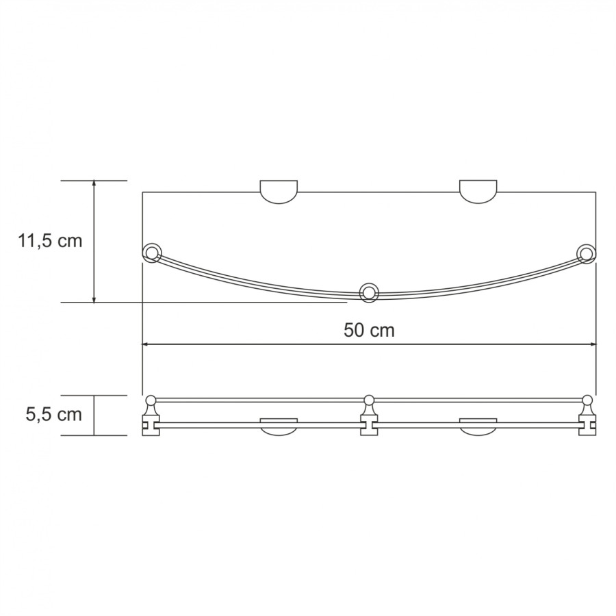 WasserKRAFT Kammel K-8344 Полка стеклянная 500 мм (хром)