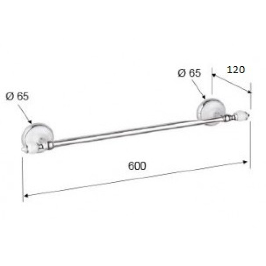 REMER Epoca EP33CR Двойной держатель для полотенца 600 мм (белый | хром)