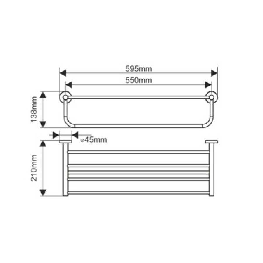 MELANA MLN-867003 Полка для полотенец 595 мм