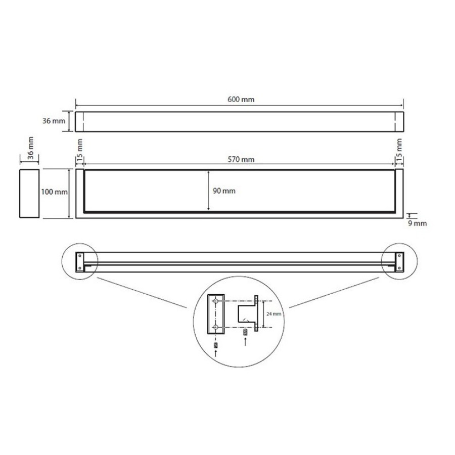 Bemeta Gamma 145802312 Полка стеклянная 60 см (хром)