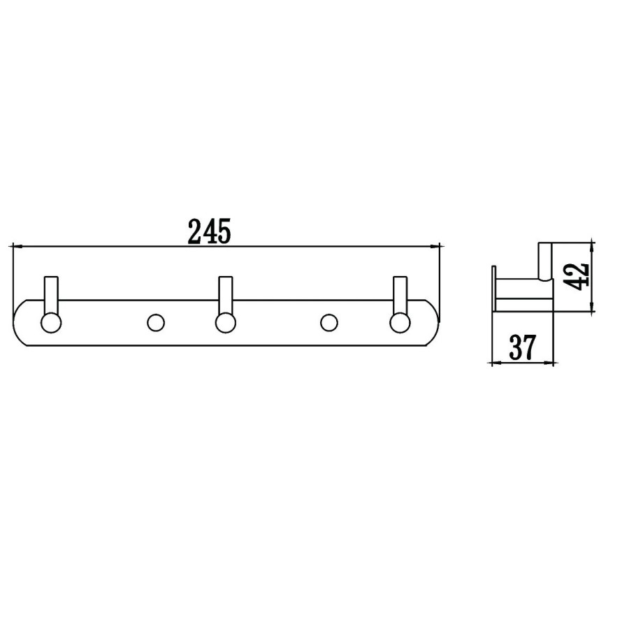 Savol S-007213H Вешалка с крючками - 3 крючка (чёрный матовый)