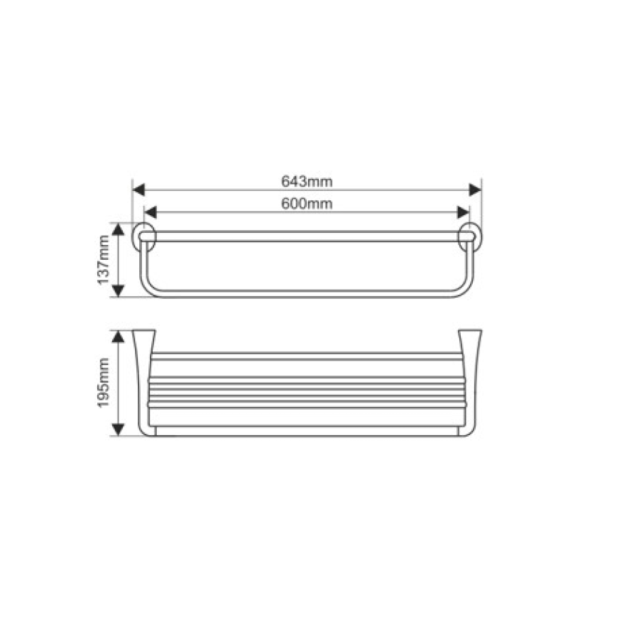 MELANA MLN-803003 Полка для полотенец 643 мм