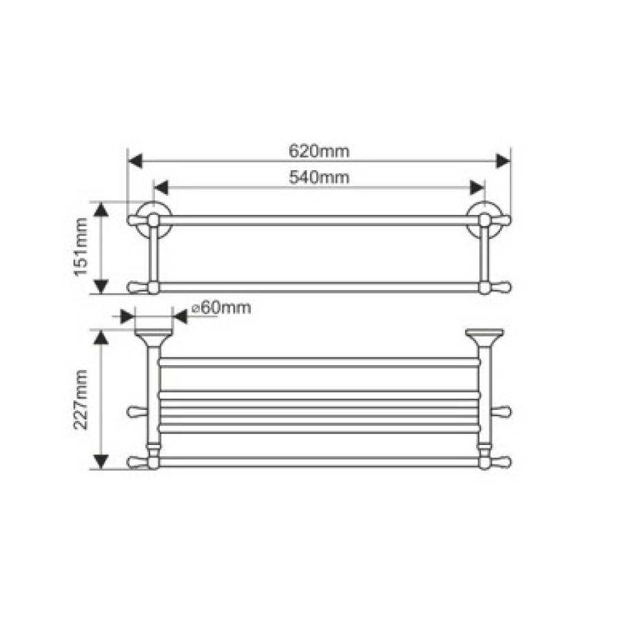 MELANA MLN-821003 Полка для полотенец 620 мм