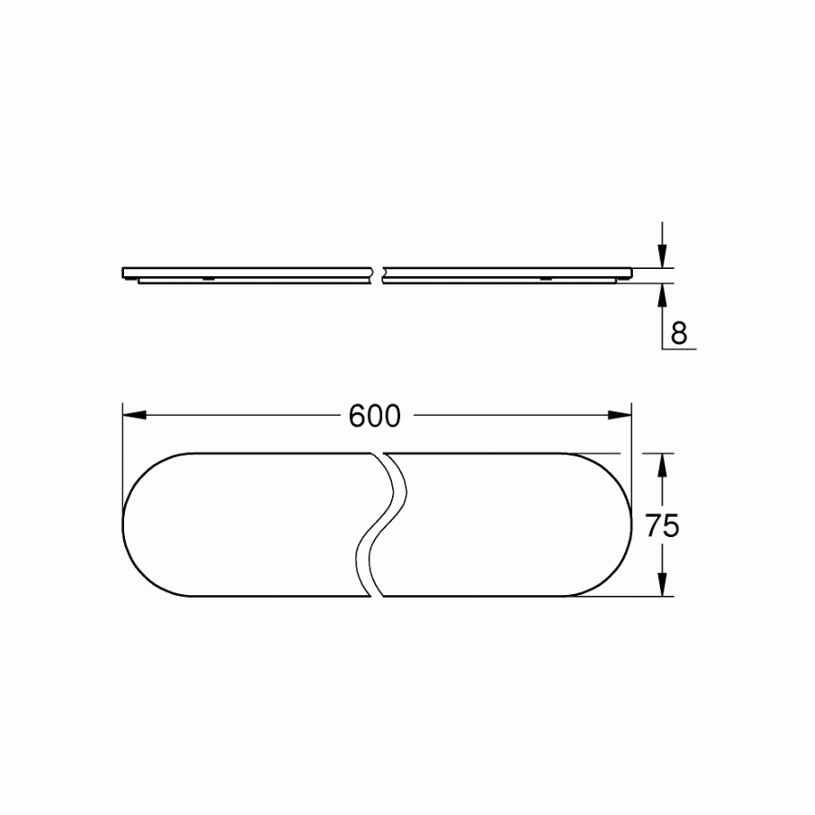 Grohe Selection 41057000 Полочка стеклянная 600 мм