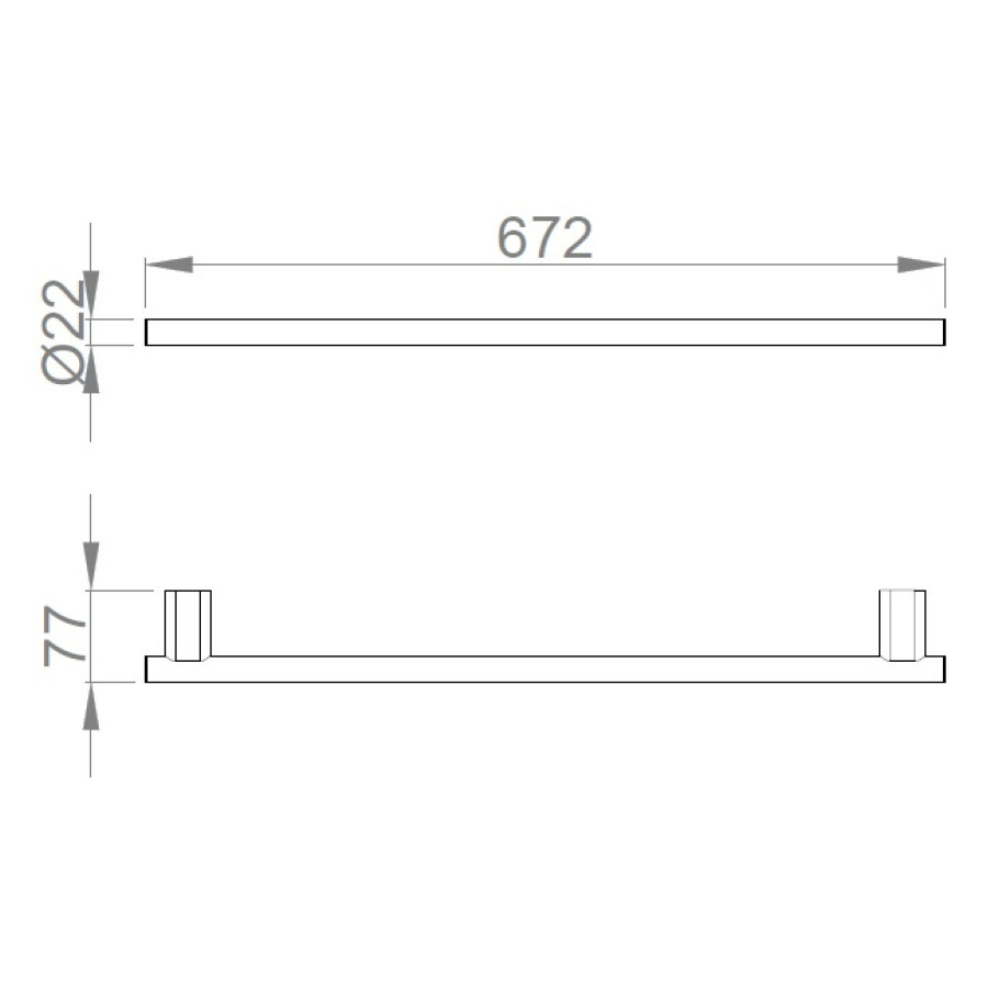 NOFER Santorini 16330.B Держатель для полотенца 672 мм (хром)