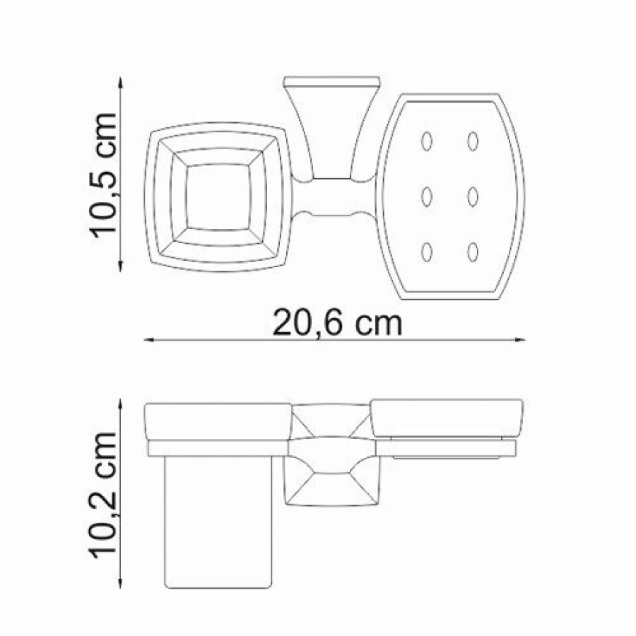 WasserKRAFT Wern K-2526 Подвесной держатель с мыльницей и стаканом (хром)