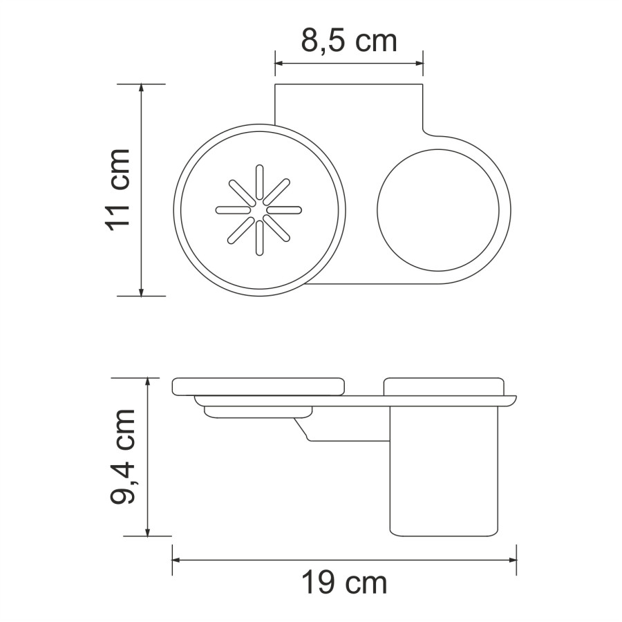 WasserKRAFT Kammel K-8326 Подвесной держатель с мыльницей и стаканом (хром)