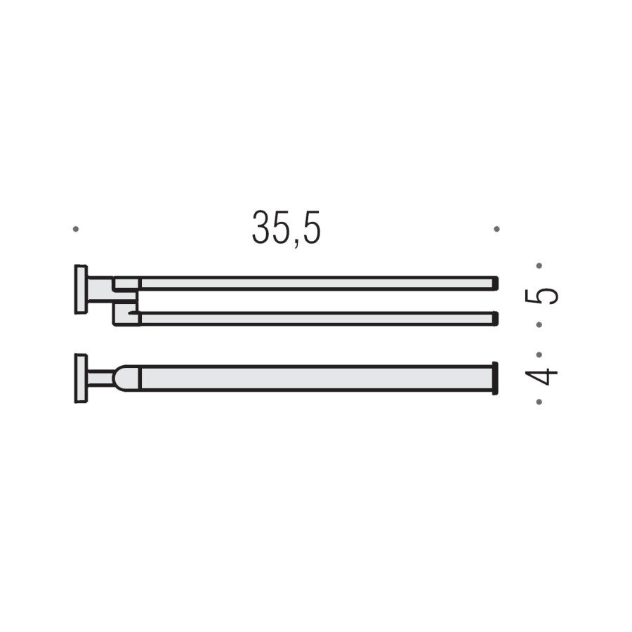 Colombo Design Nordic B5212 - Поворотный держатель для полотенца 35 см | двойной (хром)