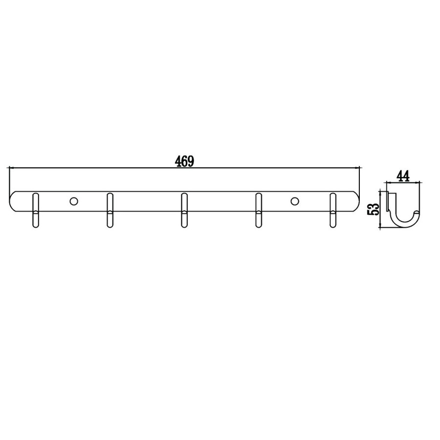Savol S-001255 Вешалка с крючками - 5 крючков (хром)