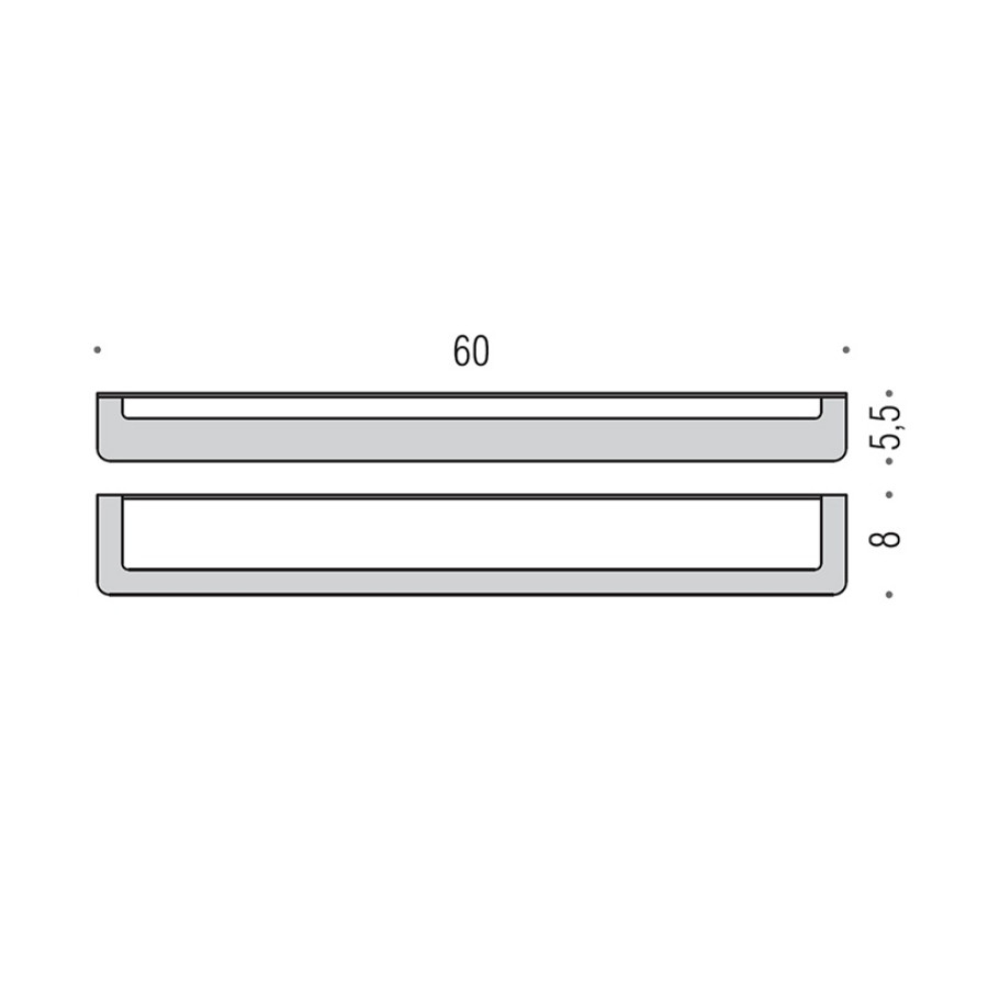 Colombo Design OVER B7011- Держатель для полотенца 60 см (нержавеющая сталь)