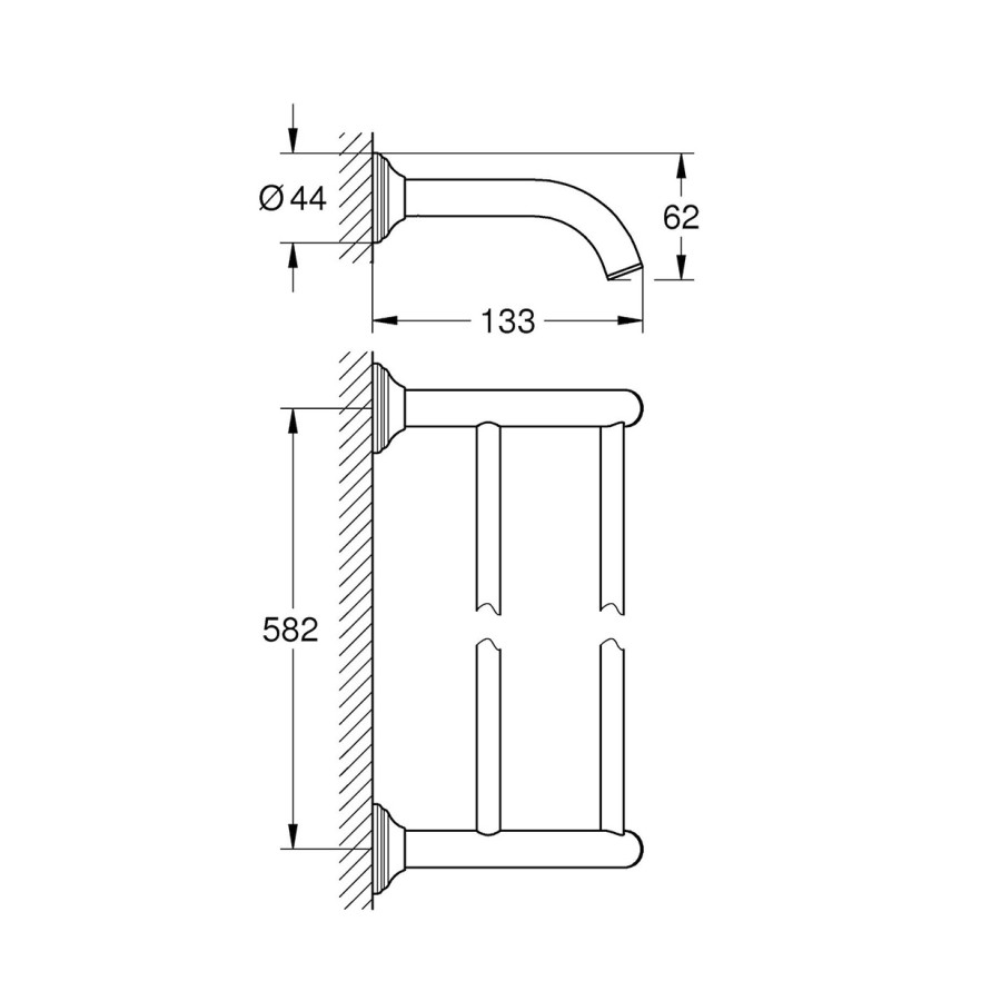 GROHE Essentials Authentic 40654001 - Держатель для полотенца | двойной (хром)