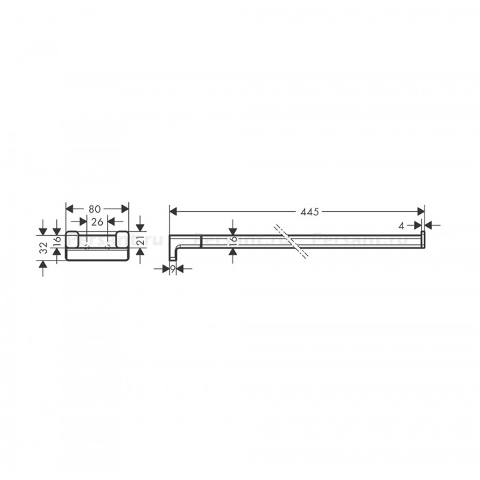 Hansgrohe AddStoris 41770990 - Держатель для полотенца 445 мм | двойной (золото полированное)