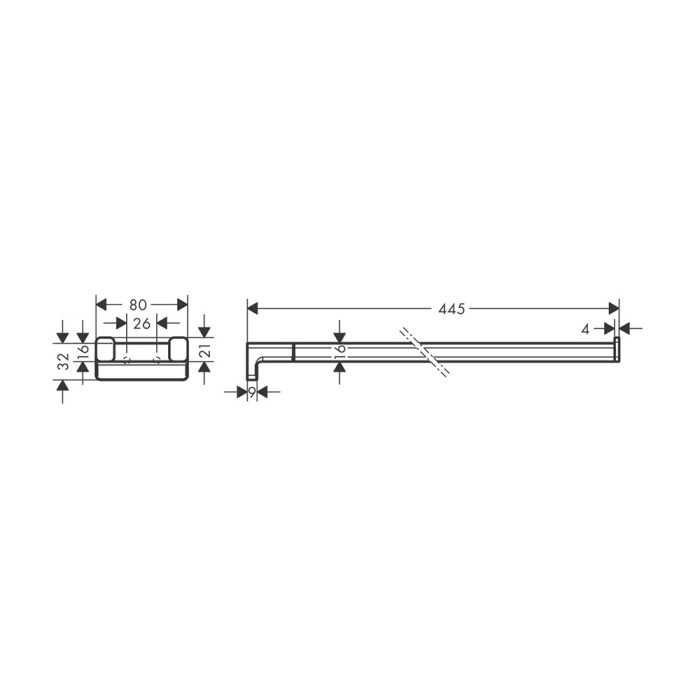 Hansgrohe AddStoris 41770990 - Держатель для полотенца 445 мм | двойной (золото полированное)