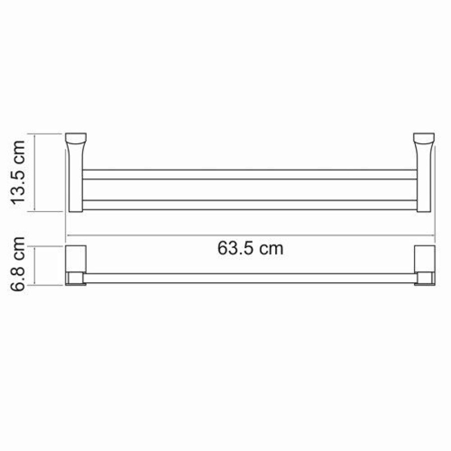 WasserKRAFT Leine K-5040 Двойной держатель для полотенца 635 мм (хром)