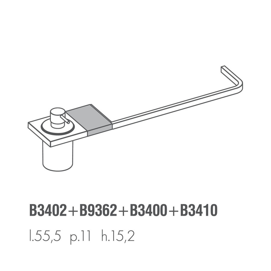 Colombo Design Domino B9362+B3410 Полотенцедержатель 55,5 см с дозатором для жидкого мыла (хром)