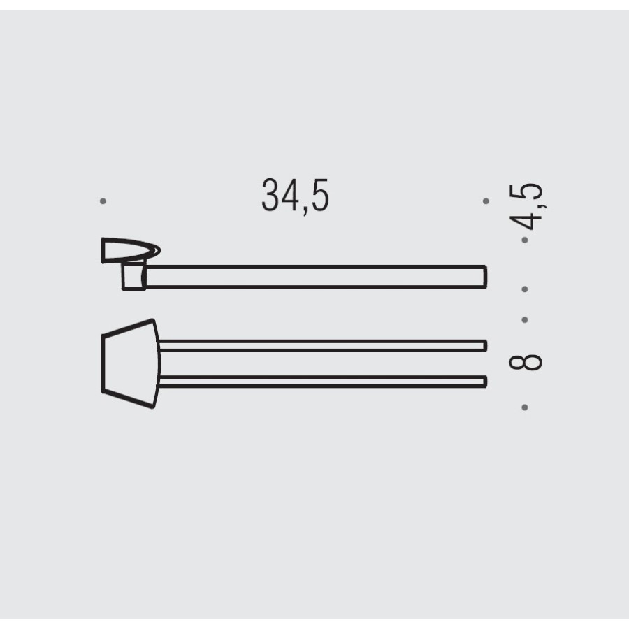 Colombo Design Land B2813 Двойной полотенцедержатель 34,5 см (хром)