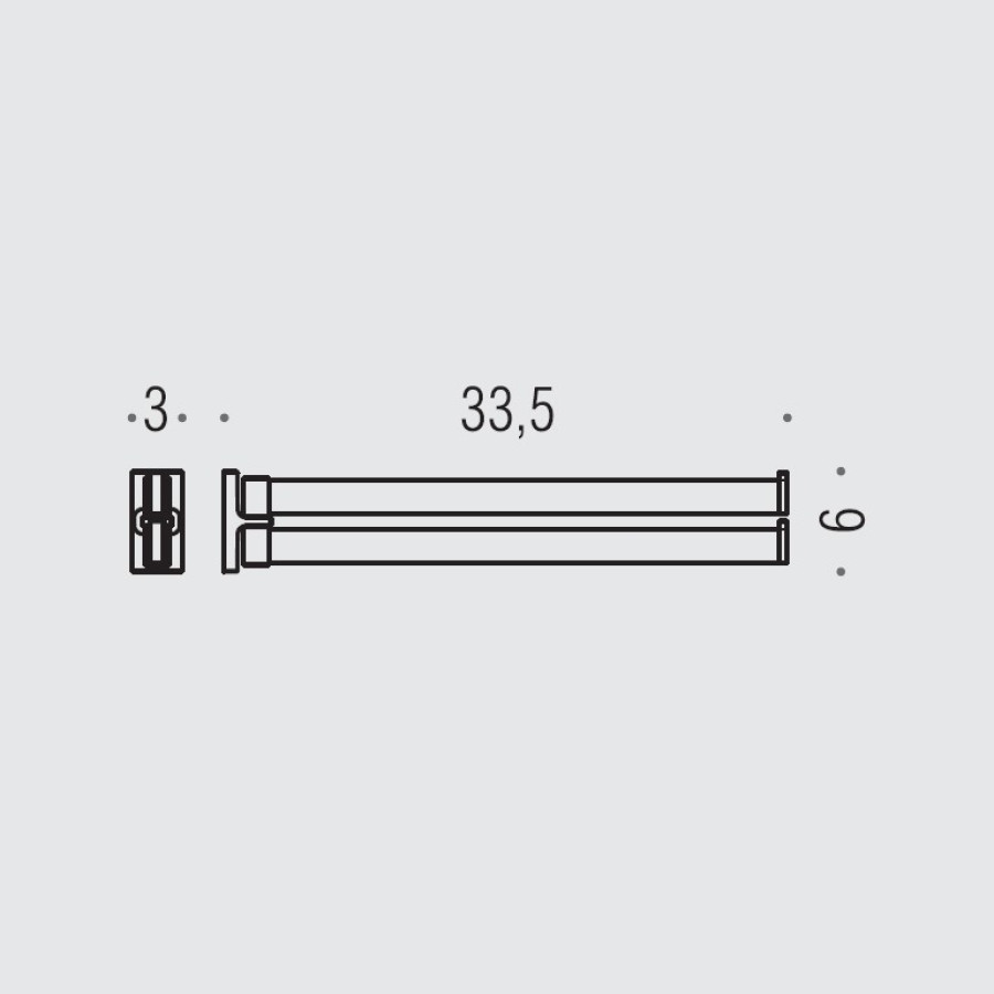 Colombo Design LOOK B1612.BM Двойной полотенцедержатель 33,5 см (белый матовый)