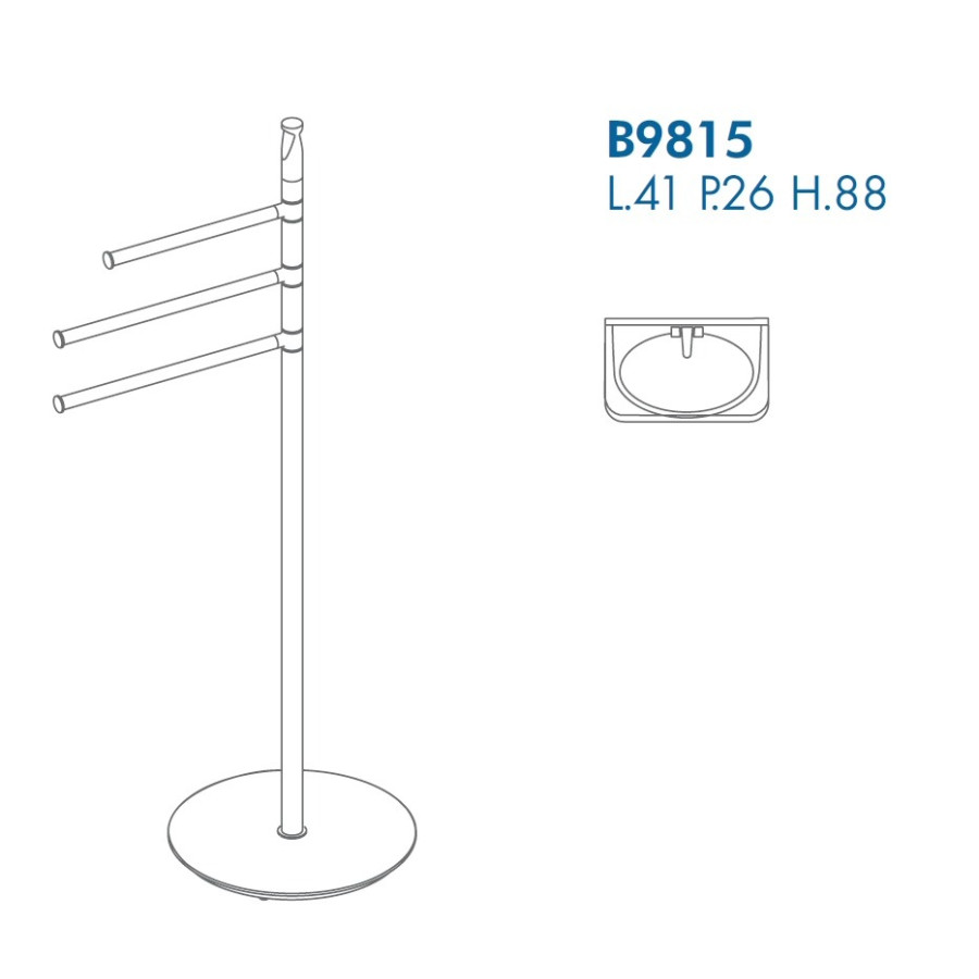 Colombo Design PLANETS B9815 - Стойка, держатель для полотенец 88 см (хром)