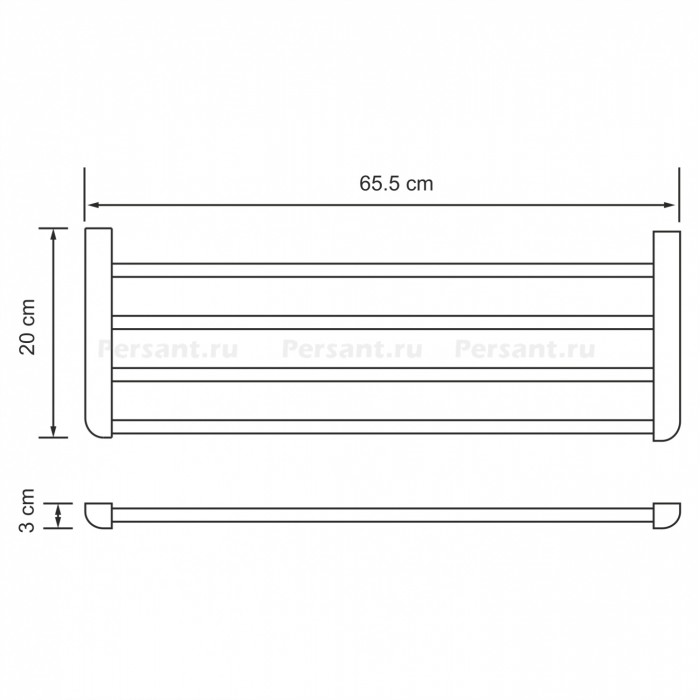 WasserKRAFT Kammel K-8311 Полка для полотенец 655 мм (хром)