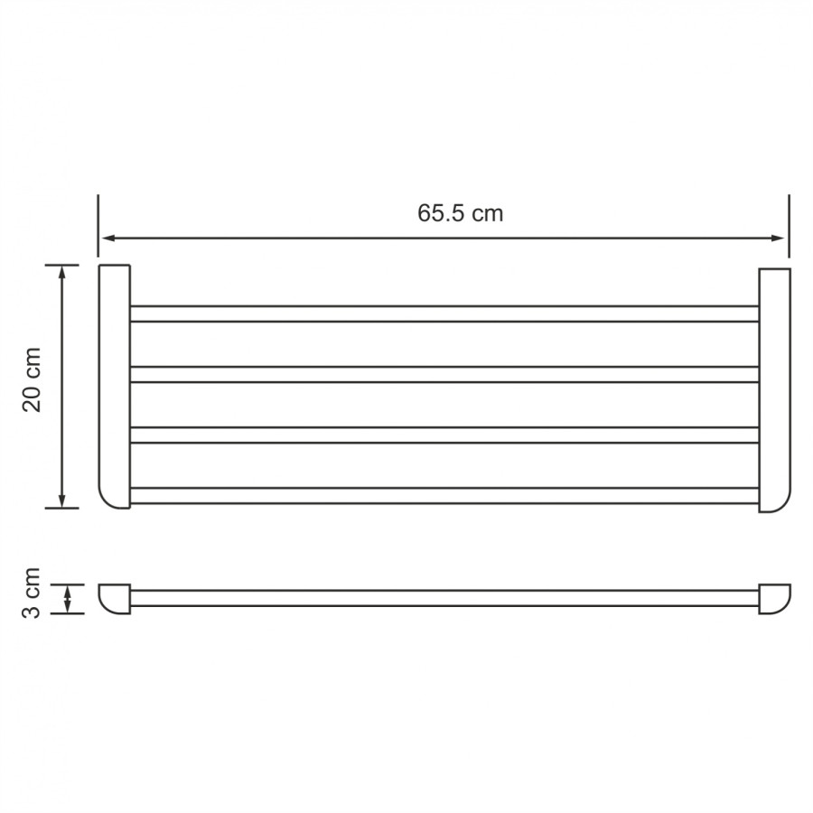 WasserKRAFT Kammel K-8311 Полка для полотенец 655 мм (хром)