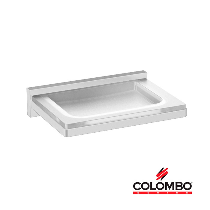 Colombo Design LOOK B1601.BM - Стеклянная мыльница в комплекте с настенным держателем (белый матовый - стекло)