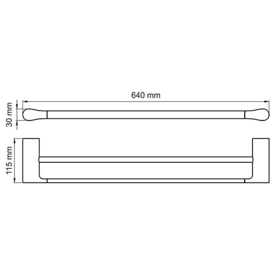 WasserKRAFT Glan K-5140 Двойной держатель для полотенца 640 мм (чёрный глянцевый)