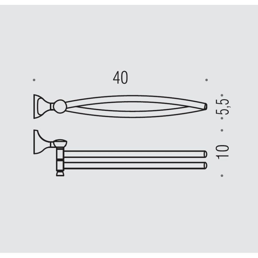 Colombo Design Melò B1212 Двойной полотенцедержатель 40 см (хром)