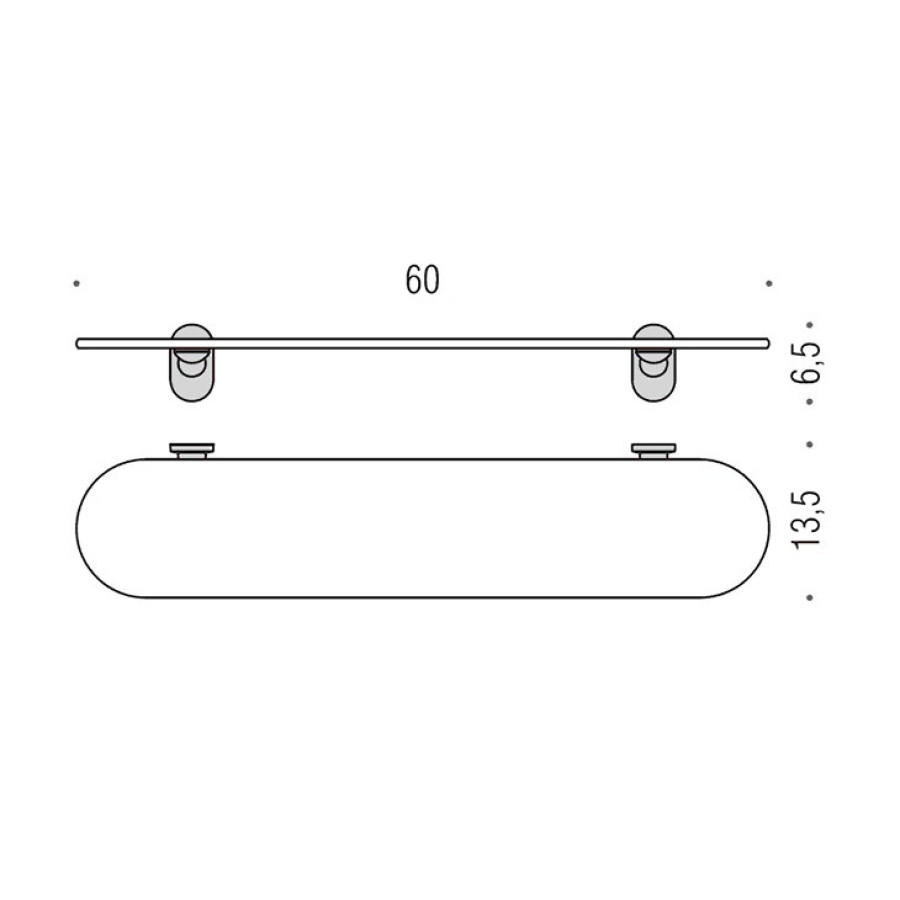 Colombo Design BART B2216 Стеклянная полка для ванной 60 см