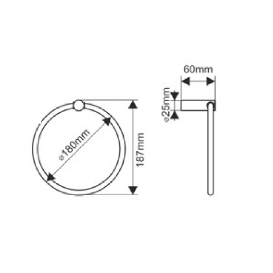 MELANA MLN-865009 Держатель полотенца - кольцо 180 мм