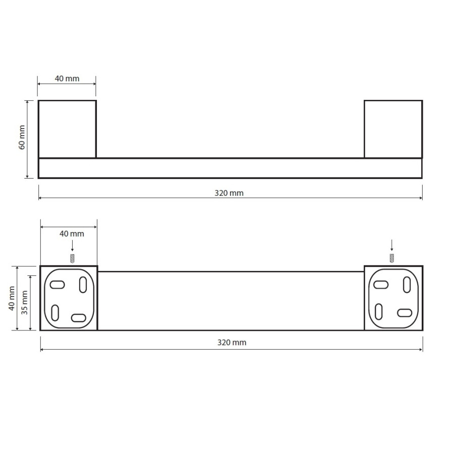 Bemeta Nero 135507670 Поручень для ванны 32 см (черный матовый)