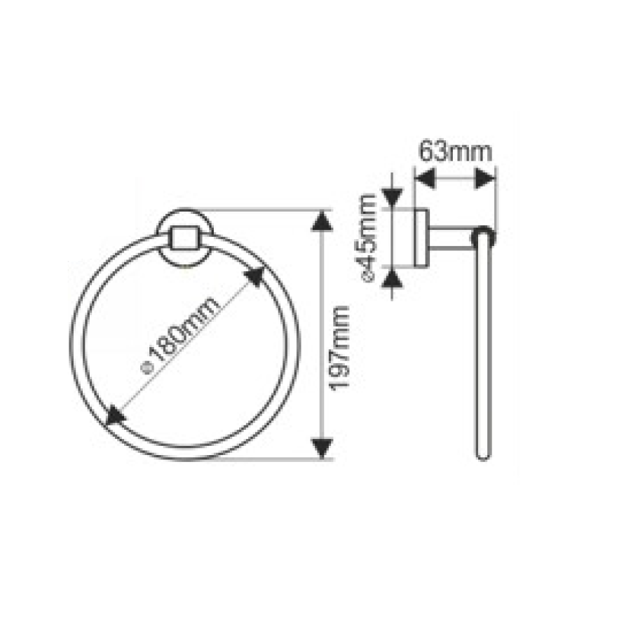 MELANA MLN-861009 Держатель полотенца - кольцо 180 мм