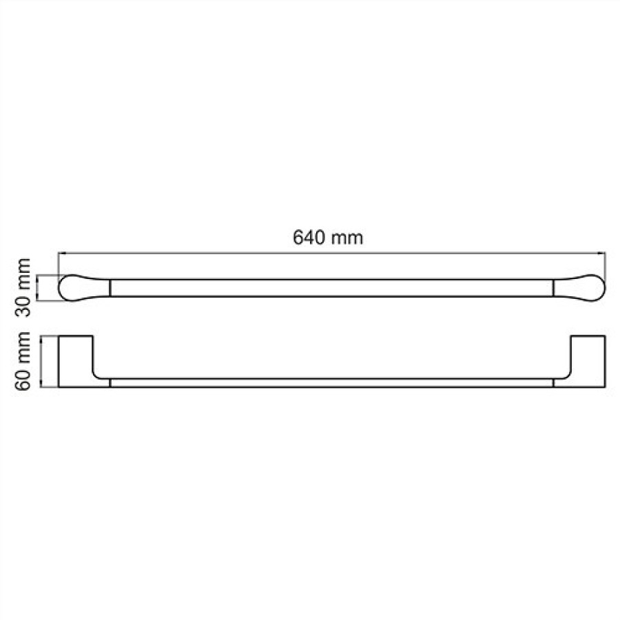 WasserKRAFT Glan K-5130 Держатель для полотенца 640 мм (чёрный глянцевый)