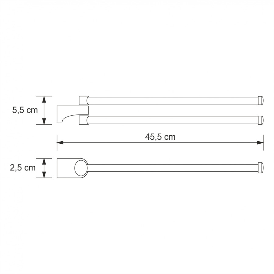 WasserKRAFT Kammel K-8331 Двойной держатель для полотенца 455 мм (хром)