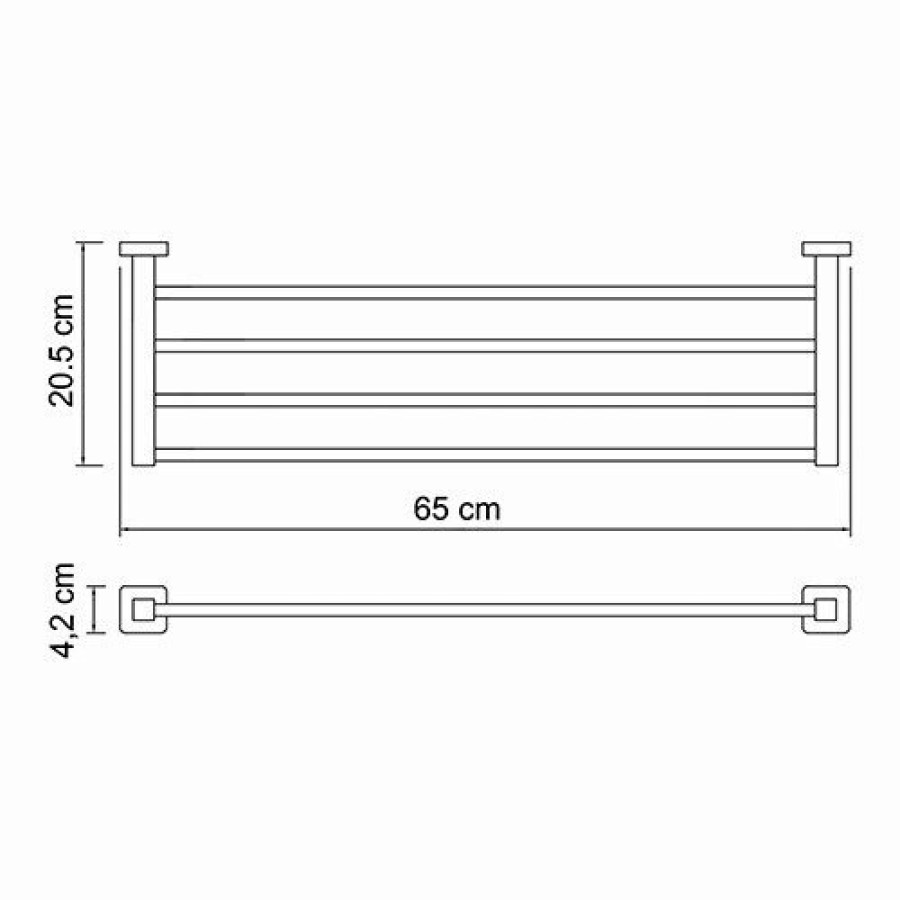 WasserKRAFT Lippe K-6511 Полка для полотенец 650 мм (хром)